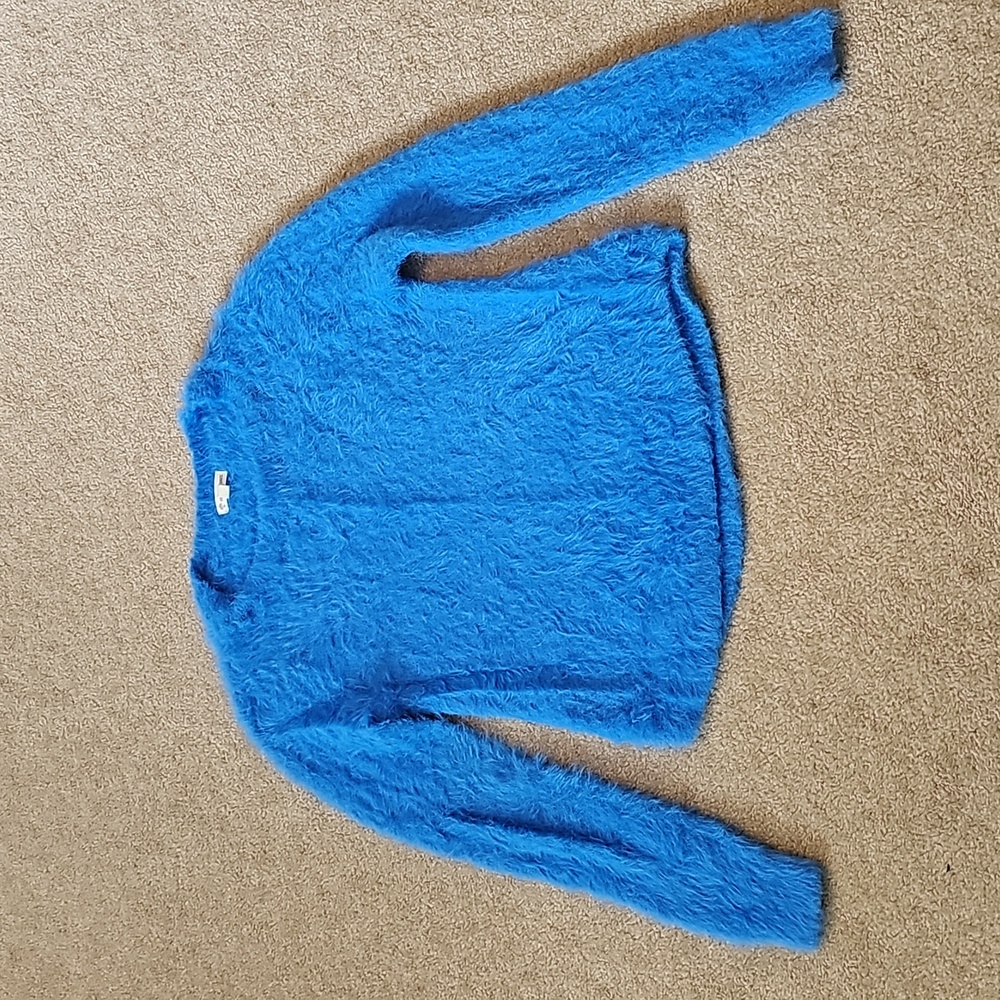 Sweater; Fuzzy Knit; Girls; Blue; XL